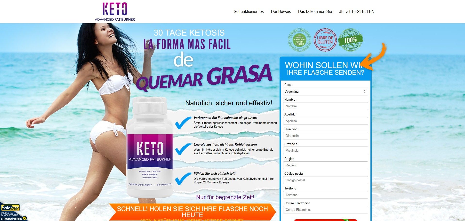 Keto Advanced Fat Burner Kapseln Produkt