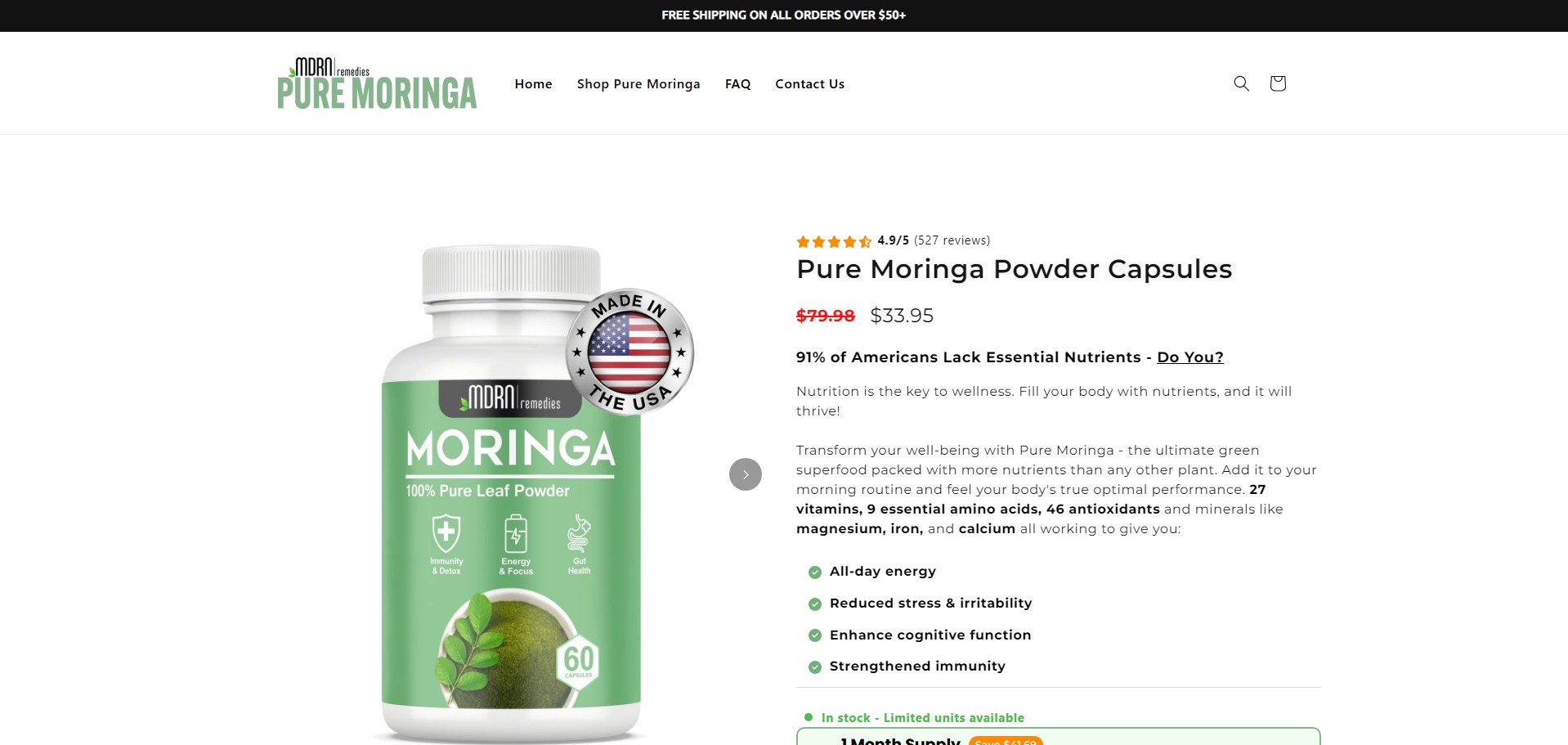 Pure Moringa Produkt
