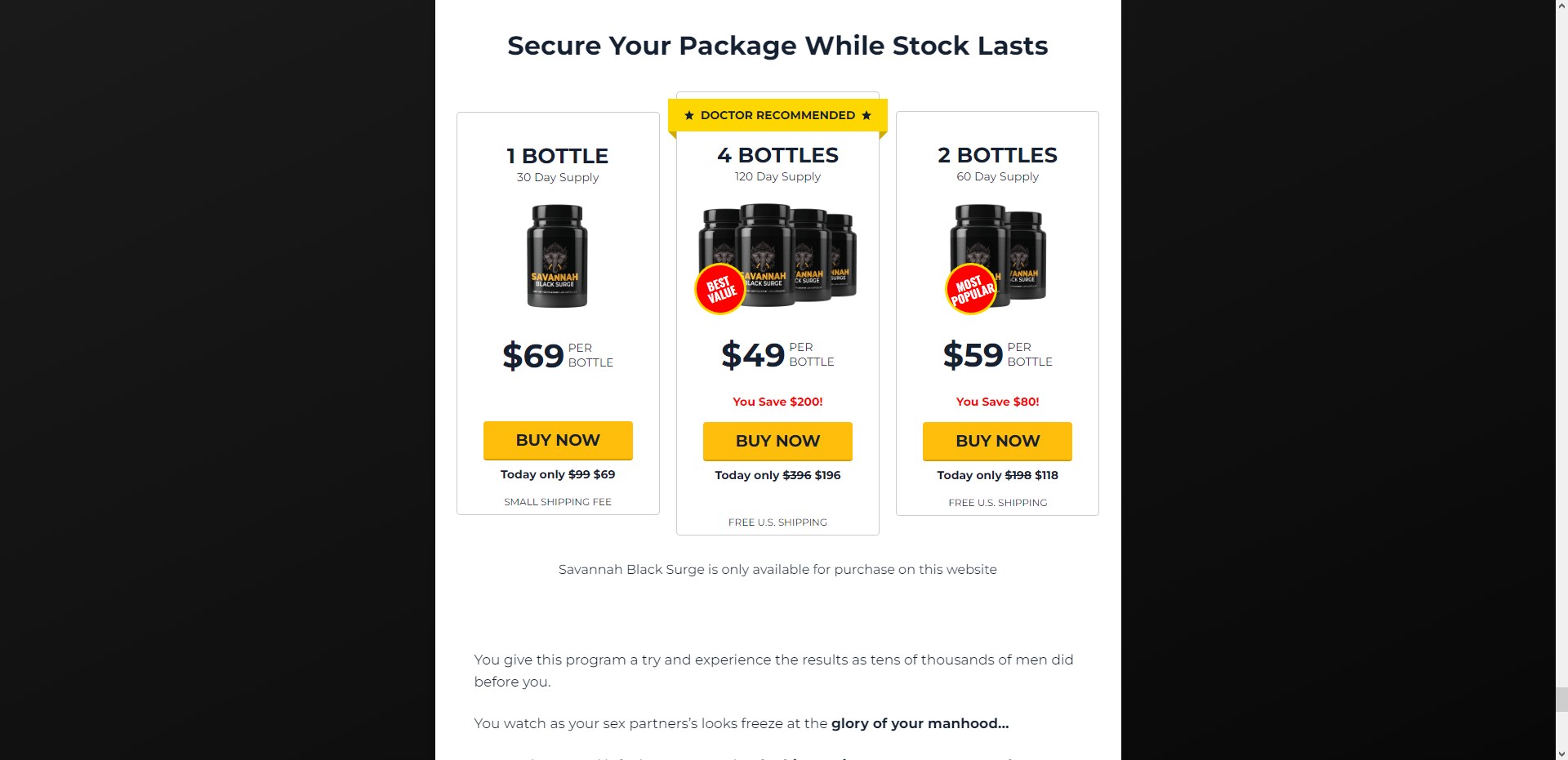 Savannah Black Surge Produkt